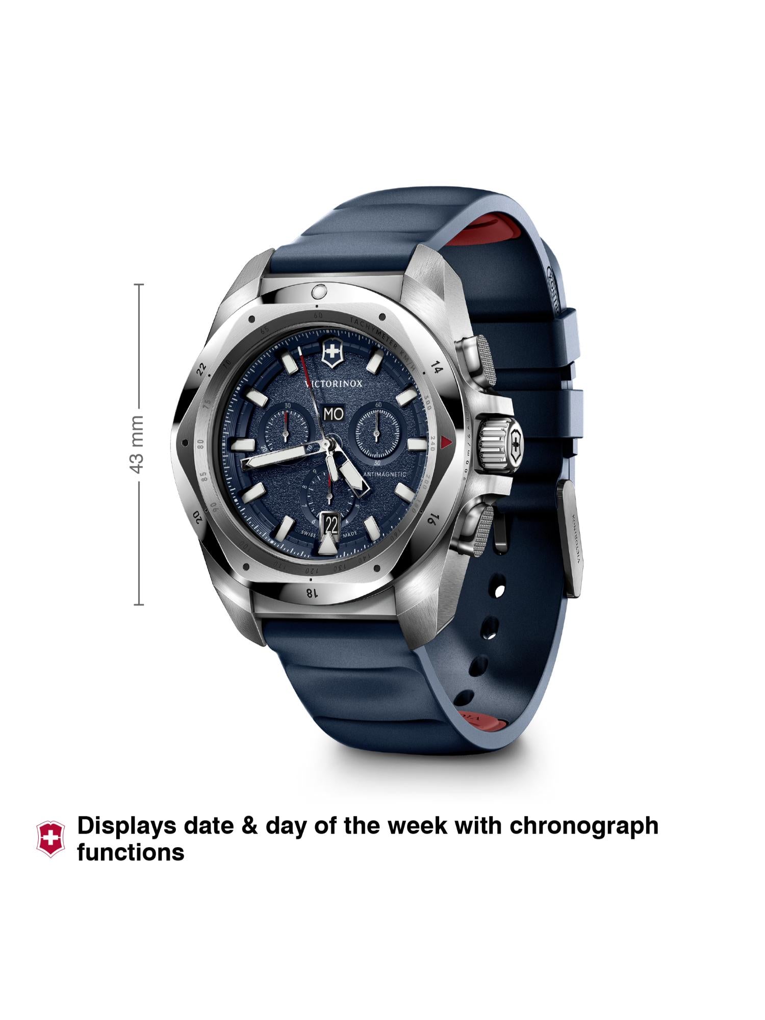 Victorinox Men 43 mm Size Blue Dial I.N.O.X. Chrono Watch 241984