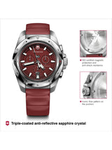 Victorinox Men 43 mm Size Red Dial I.N.O.X. Chrono Watch - 241986