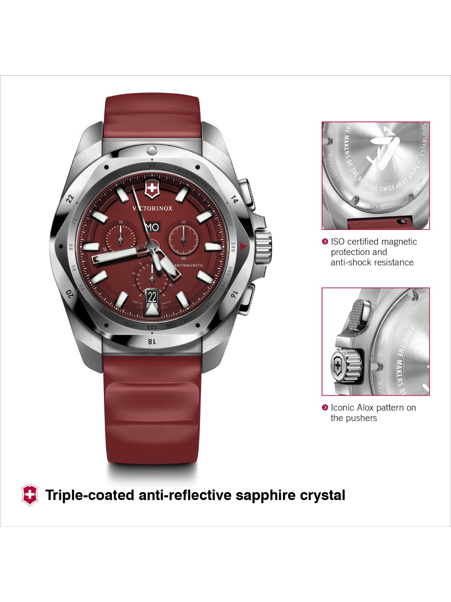 Victorinox Men 43 mm Size Red Dial I.N.O.X. Chrono Watch - 241986