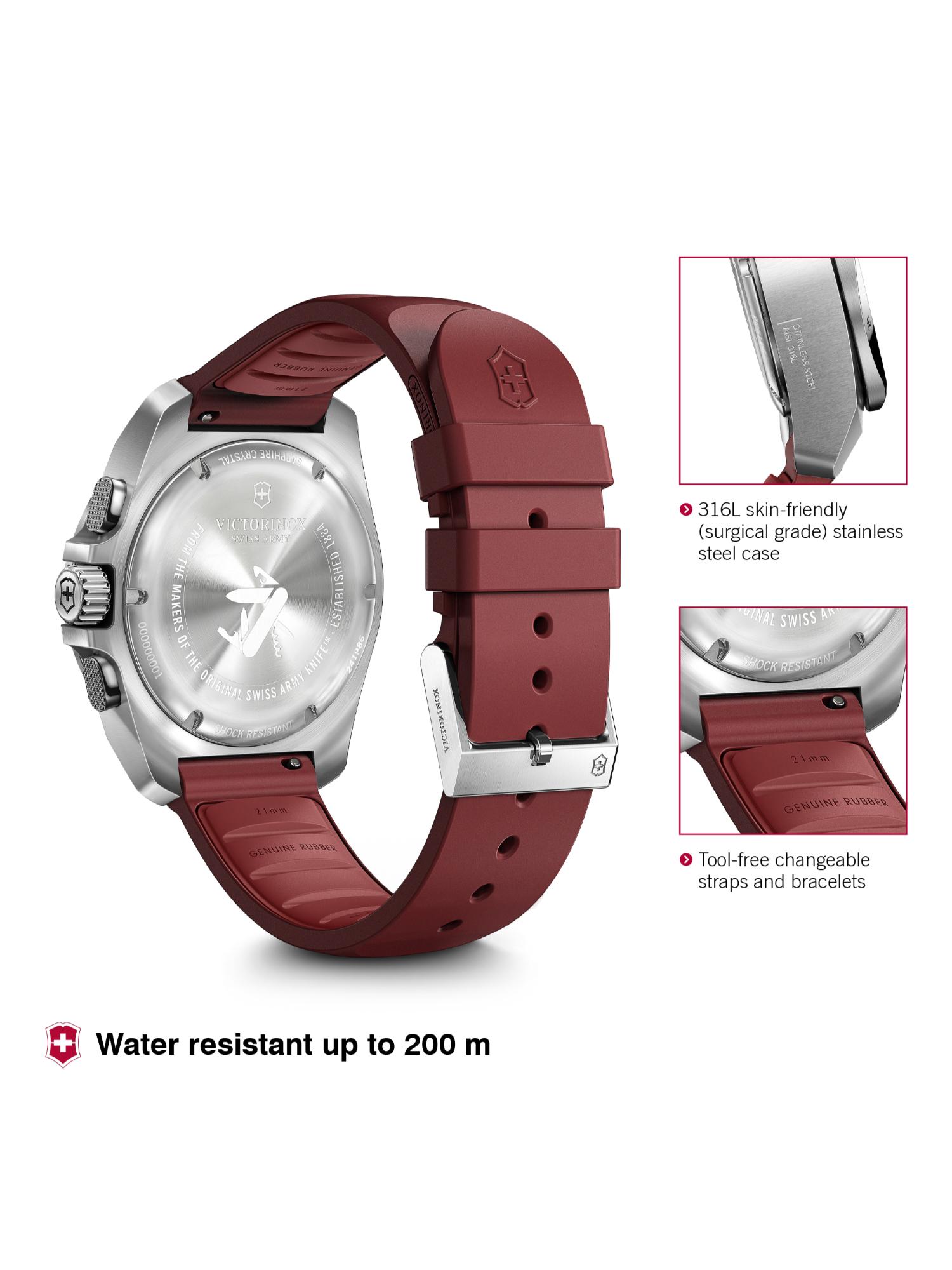 Victorinox Men 43 mm Size Red Dial I.N.O.X. Chrono Watch - 241986