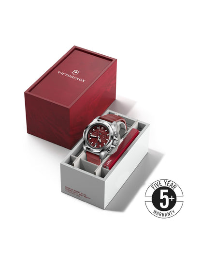 Victorinox Men 43 mm Size Red Dial I.N.O.X. Chrono Watch - V241986