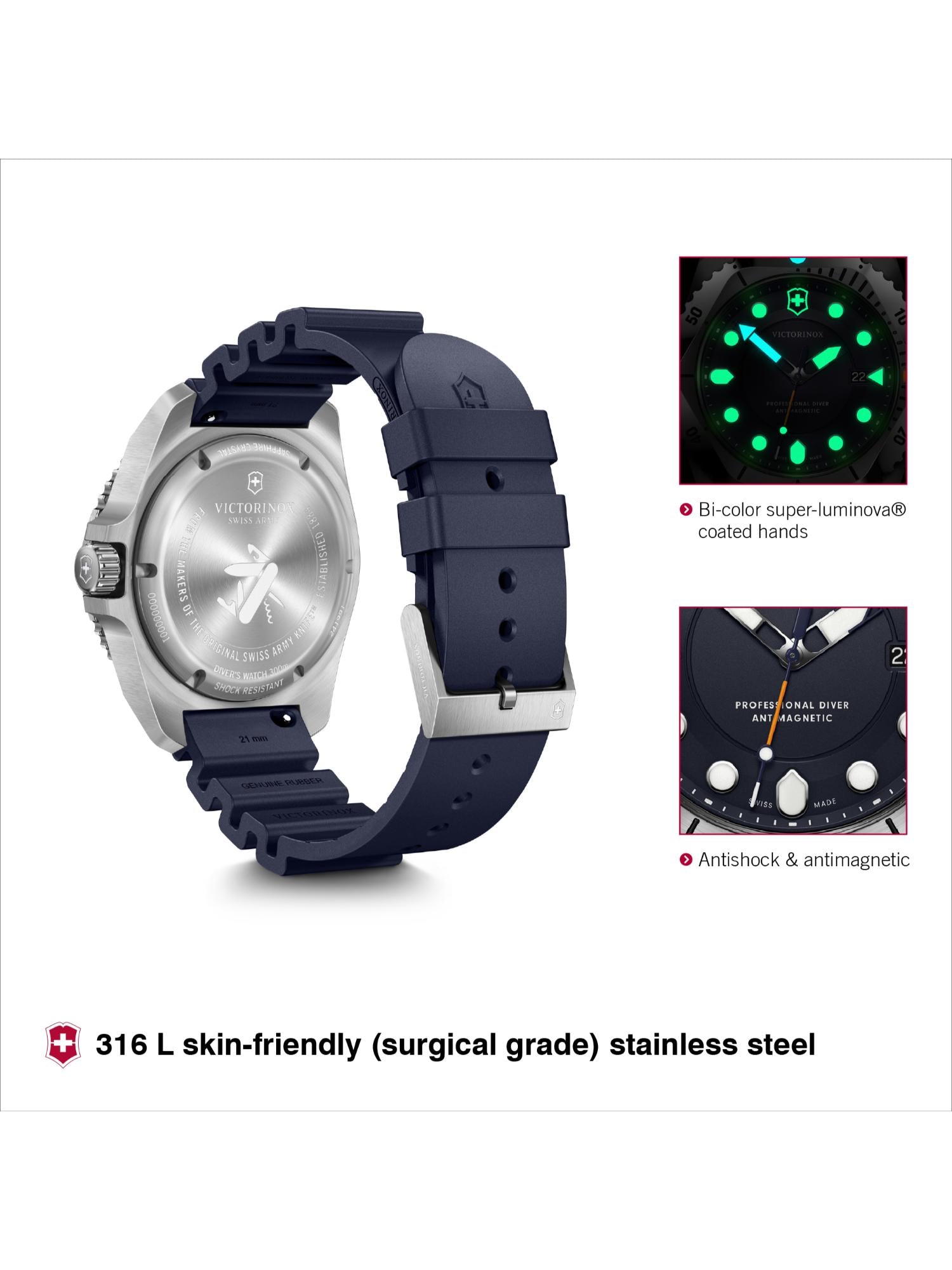 Victorinox Men 43 mm Size Blue Dial Dive Pro Analog Watch 241991