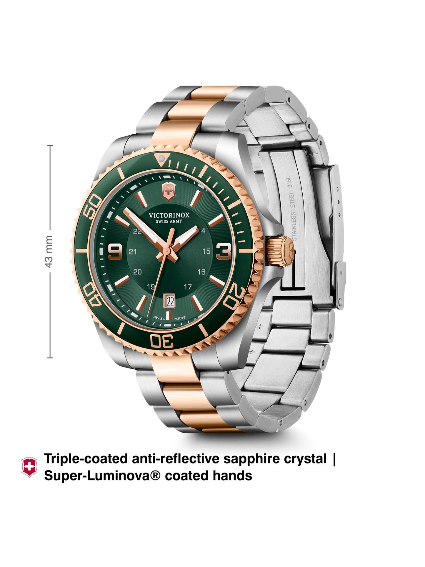 Victorinox Men 43 mm Size Green Dial Maverick Analog Watch - V242008