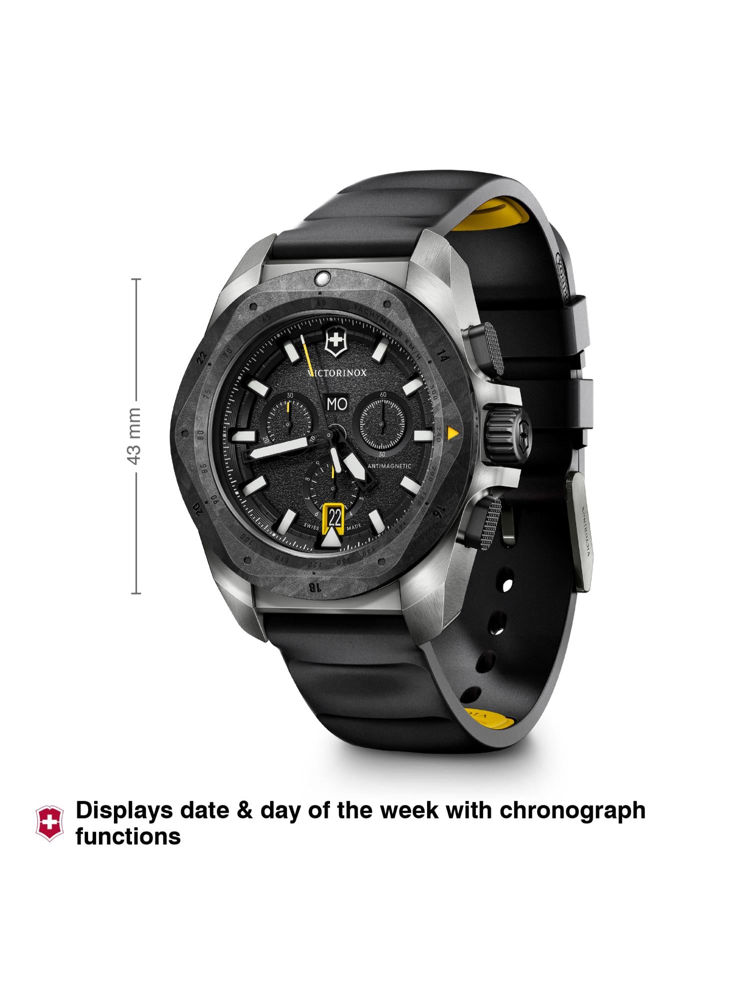 Victorinox Men 43 mm Size Black Dial I.N.O.X. Chrono Watch - 242011
