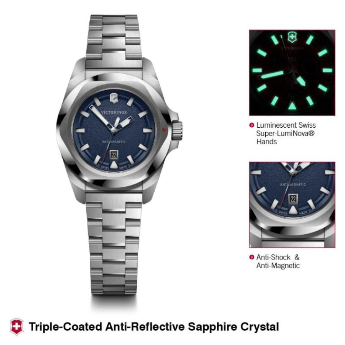 Victorinox I.N.O.X. Small Quartz Blue Dial 32 mm Women Watch 242038