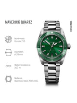 Victorinox Maverick Swiss Made Men Green Dial 39 mm Analog Watch 242096