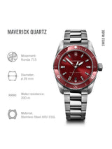 Victorinox Maverick Swiss Made Men 39 mm Red Dial Analog Watch 242098