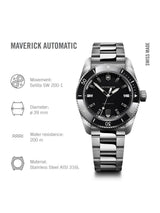 Victorinox Maverick Swiss Made Men Black Dial 39 mm Automatic Watch 242105