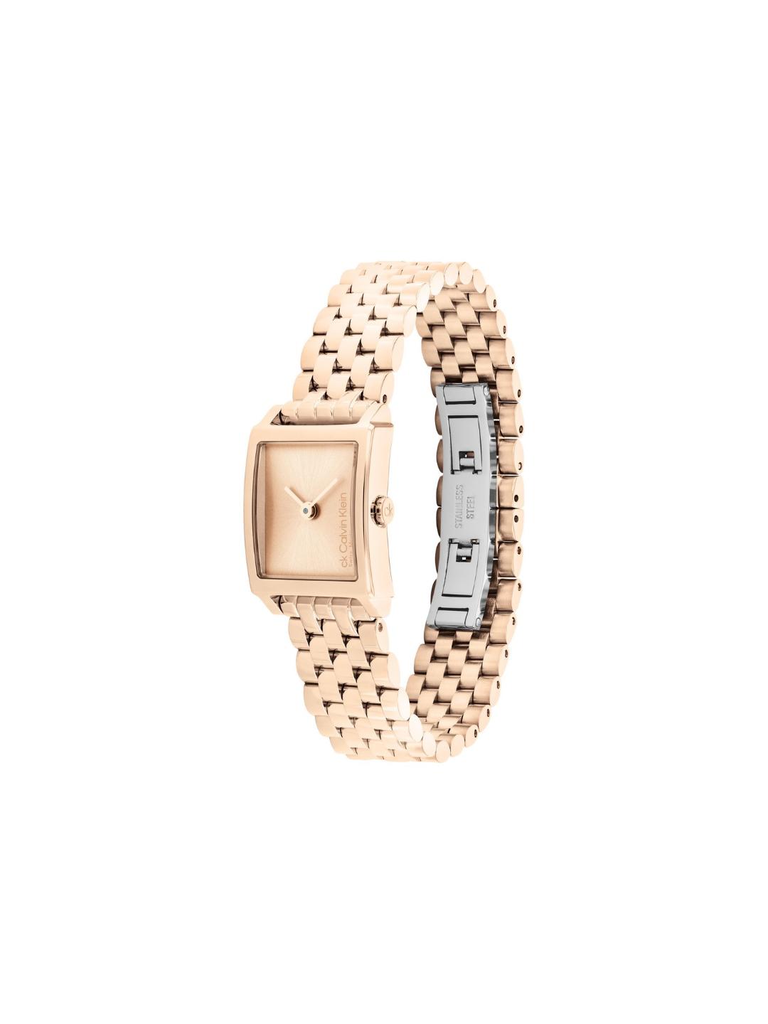 Calvin Klein Women 18.5 mm Swiss Quartz Analog Rose Gold Dial Stainless Steel Strap Watch 25000003