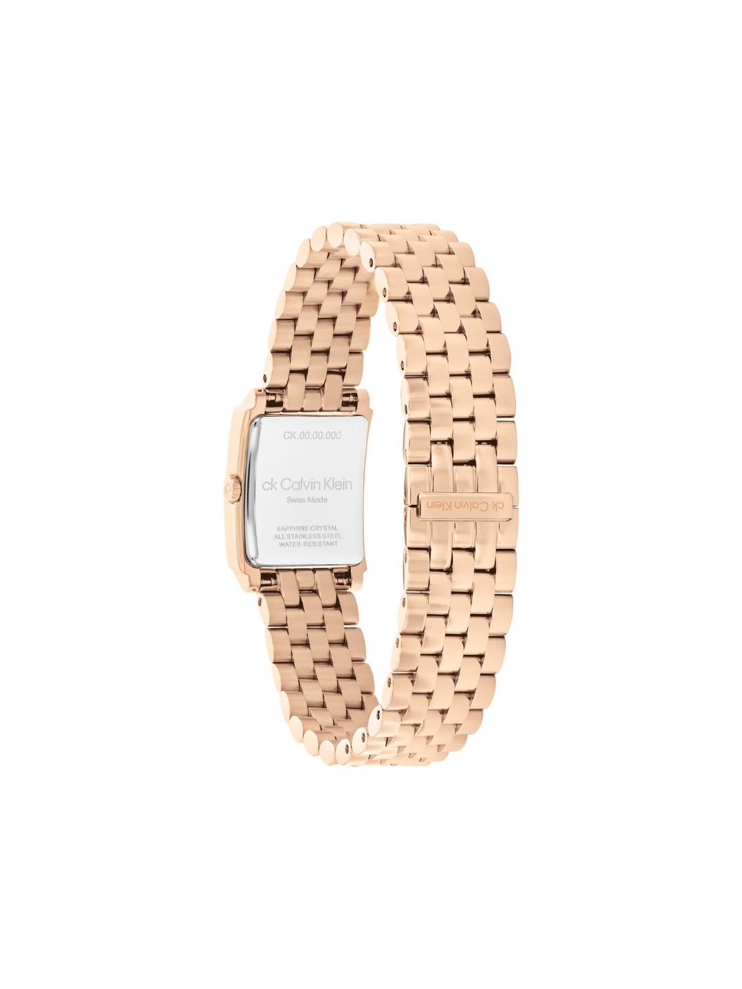 Calvin Klein Women 18.5 mm Swiss Quartz Analog Rose Gold Dial Stainless Steel Strap Watch 25000003