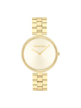 Calvin Klein Gleam Qtz Basic Slim Light Champagne Round Dial Women's Watch 25100014