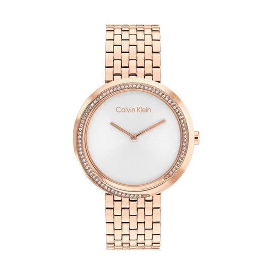 Calvin Klein TWISTED BEZEL 34 mm Silver Dial Women Watch-  25100038