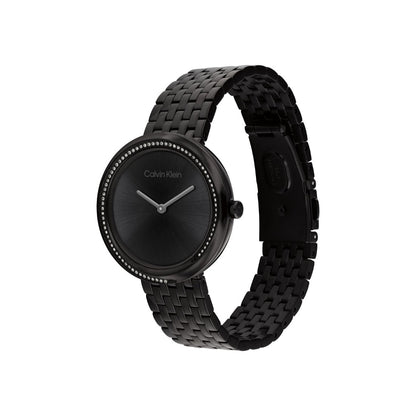 Calvin Klein TWISTED BEZEL 34 mm Black Dial Women Analog Watch- 25100039