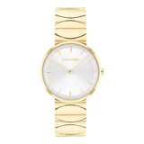 Calvin Klein Women's Rose Gold Analogue Watch with Bangle Style Bracelet
