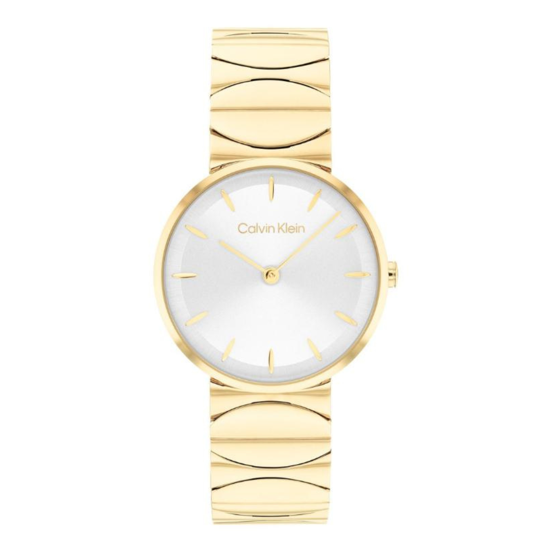 Calvin Klein Women's Rose Gold Analogue Watch with Bangle Style Bracelet