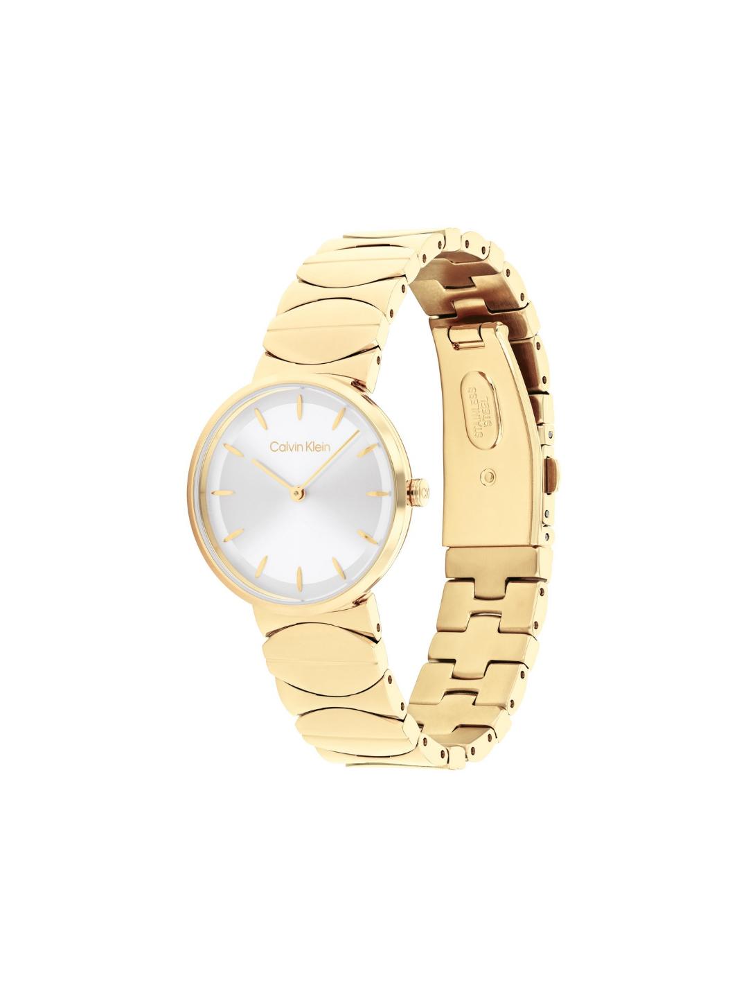 Calvin Klein Women 30 mm Quartz Analog Silver Dial Stainless Steel Strap Watch 25100043