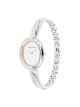 Calvin Klein Twisted Bezel White 24 mm Dial Women Analog Watch 25100055