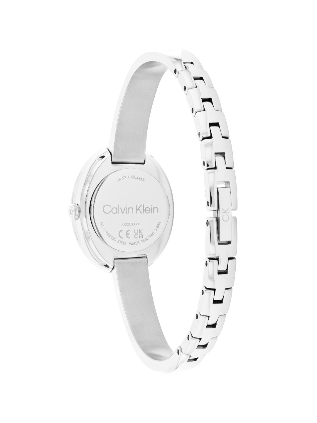 Calvin Klein Twisted Bezel White 24 mm Dial Women Analog Watch 25100055