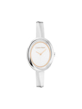 Calvin Klein Twisted Bezel White 24 mm Dial Women Analog Watch 25100055