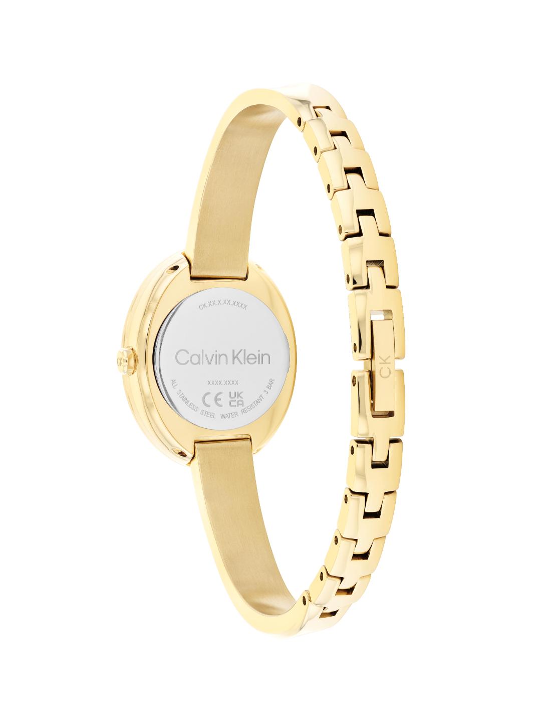 Calvin Klein Twisted Bezel Gold 24 mm Dial Women Analog Watch 25100056