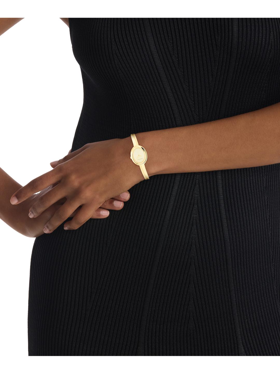 Calvin Klein Twisted Bezel Gold 24 mm Dial Women Analog Watch 25100056