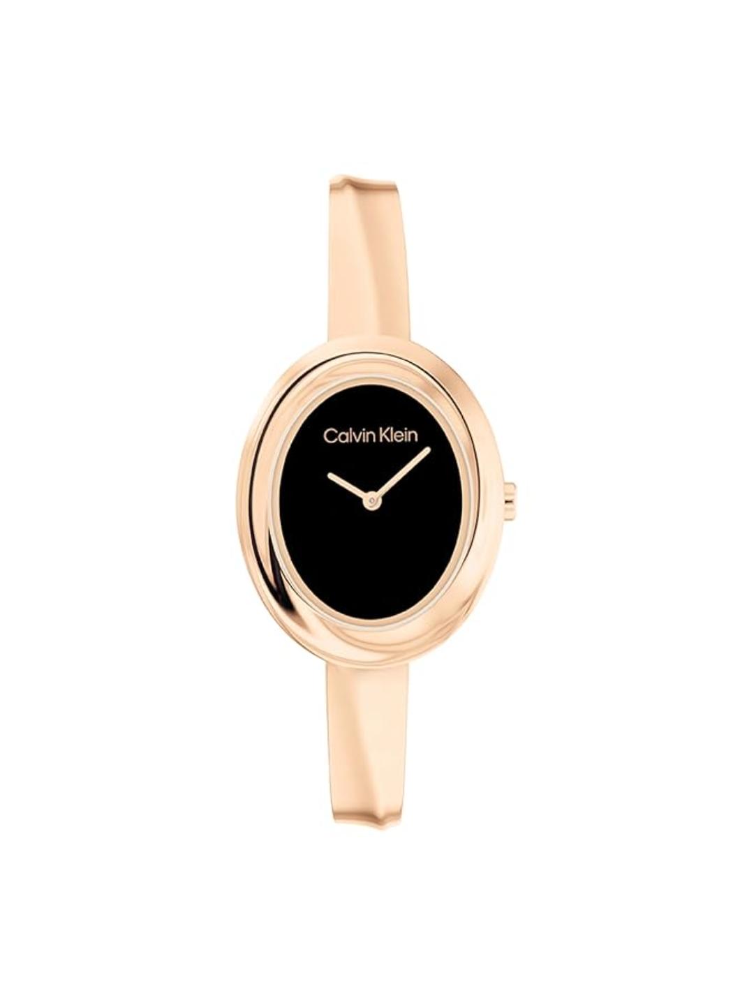 Calvin Klein Twisted Bezel Black 24 mm Dial Women Analog Watch 25100057