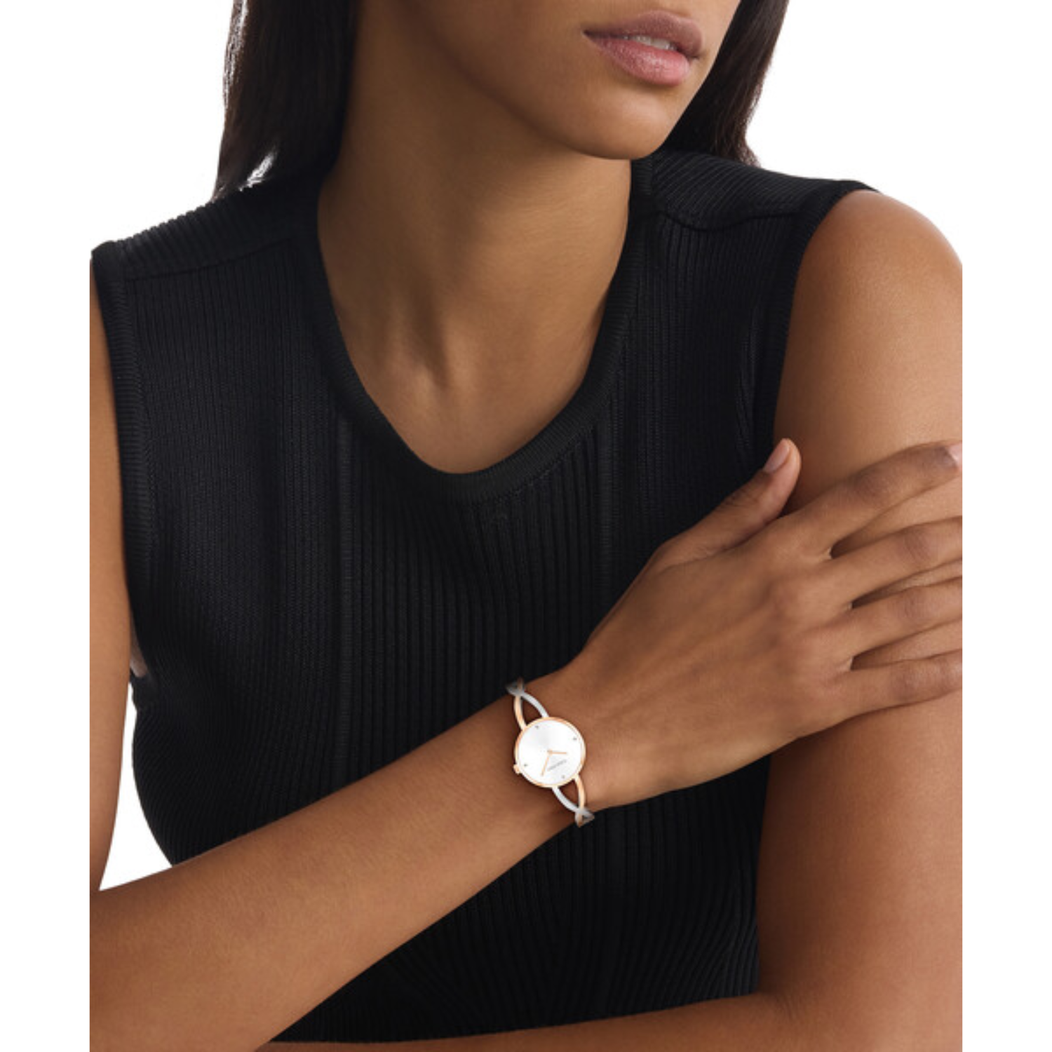 Calvin Klein SCULPTED EMBRACE 28 mm Silver Dial Women Watch 25100060