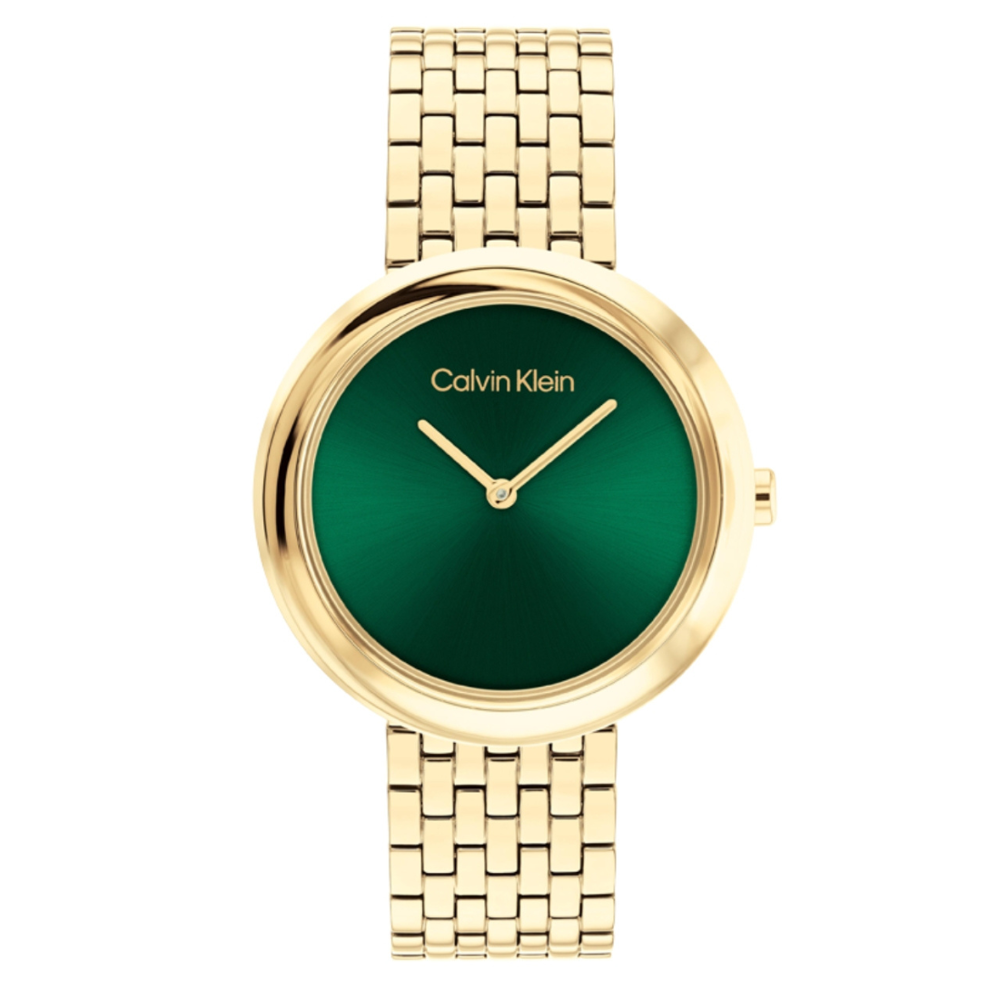 Calvin Klein TWISTED BEZEL 34 mm Green Dial Women Watch 25100066