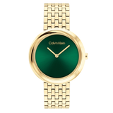 Calvin Klein TWISTED BEZEL 34 mm Green Dial Women Watch 25100066