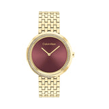 Calvin Klein TWISTED BEZEL 34 mm Brown Dial Women Watch 25100069