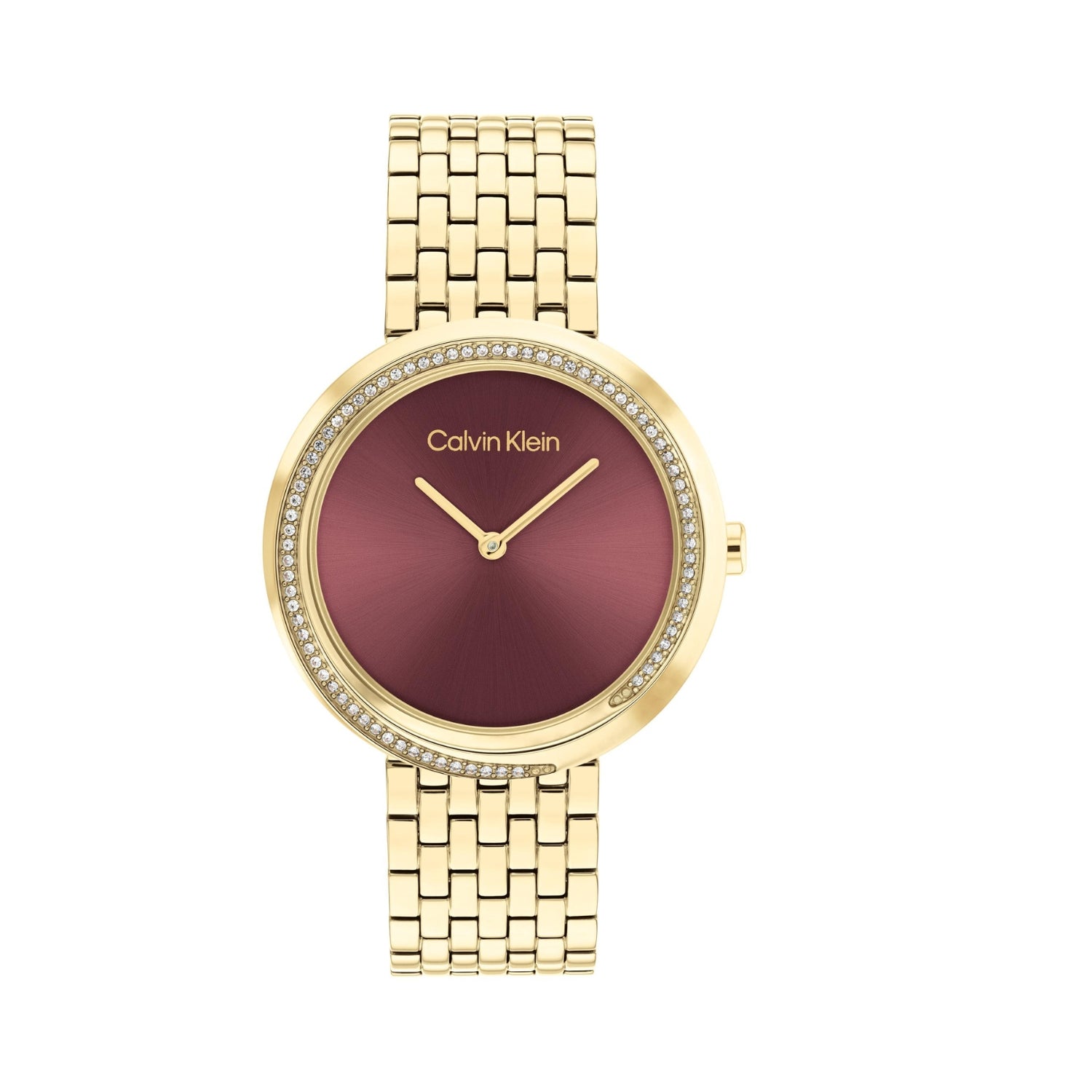 Calvin Klein TWISTED BEZEL 34 mm Brown Dial Women Watch 25100069