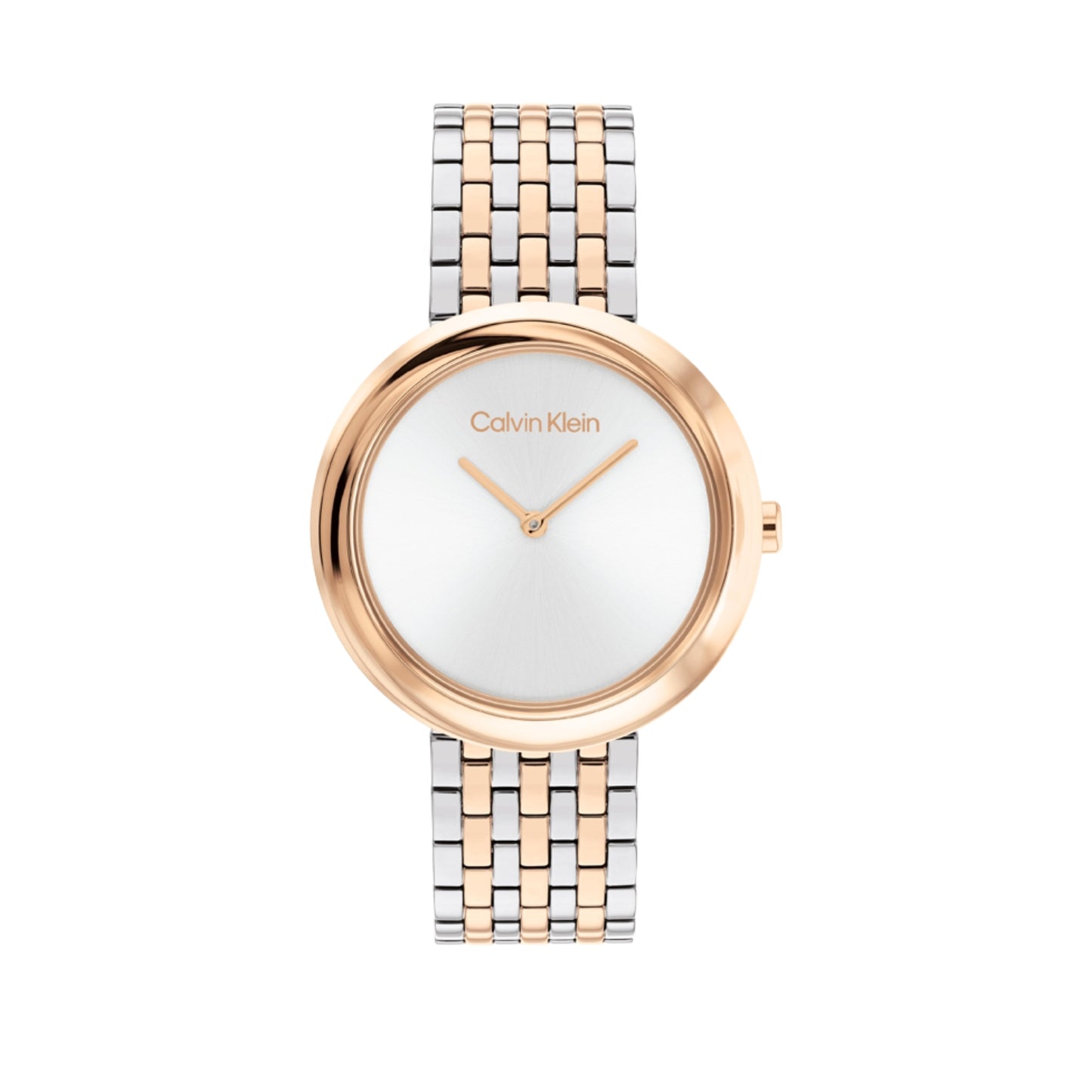 Calvin Klein TWISTED BEZEL 34 mm White Dial Women Watch-  25100070