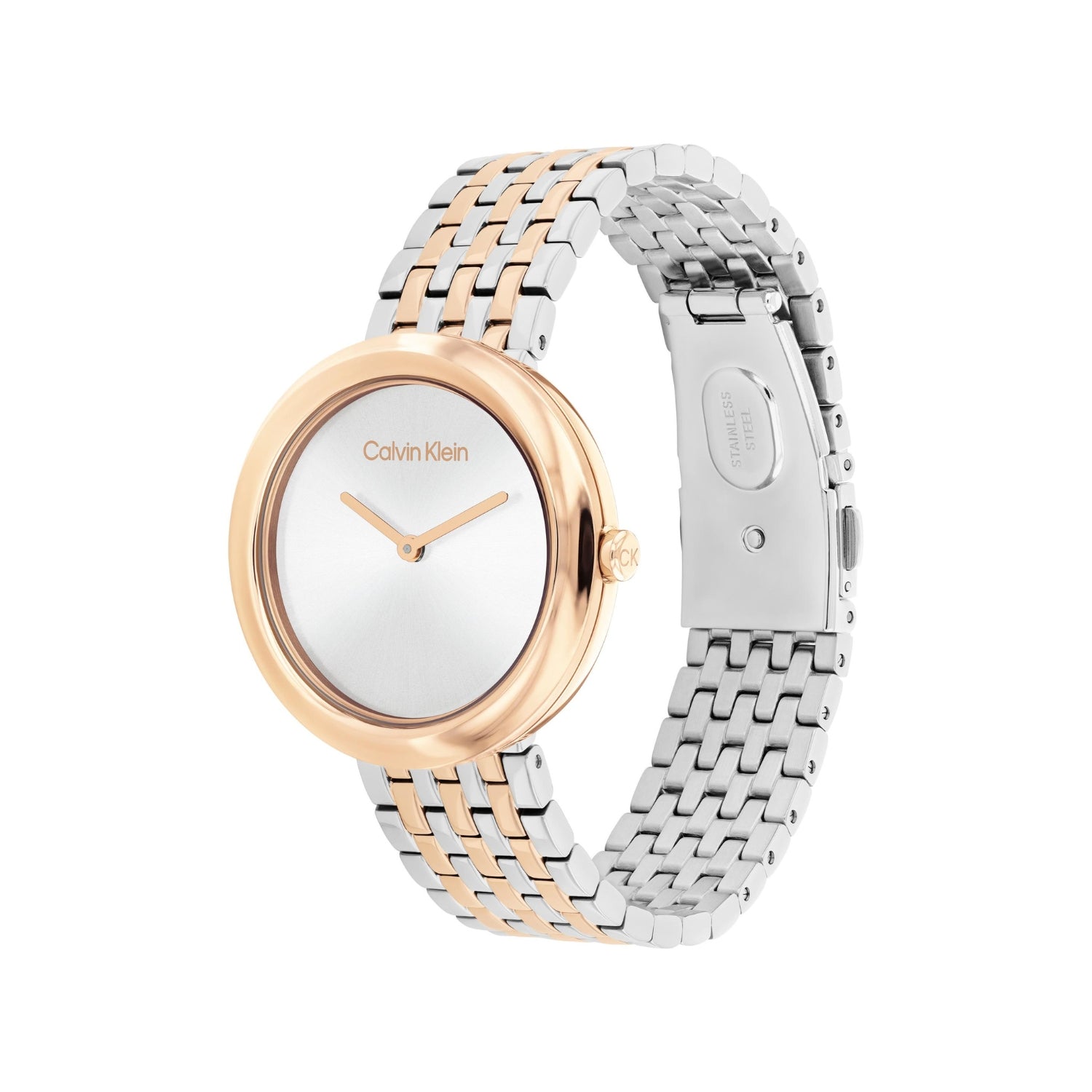 Calvin Klein TWISTED BEZEL 34 mm White Dial Women Watch 25100070