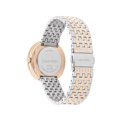 Calvin Klein TWISTED BEZEL 34 mm White Dial Women Watch-  25100070