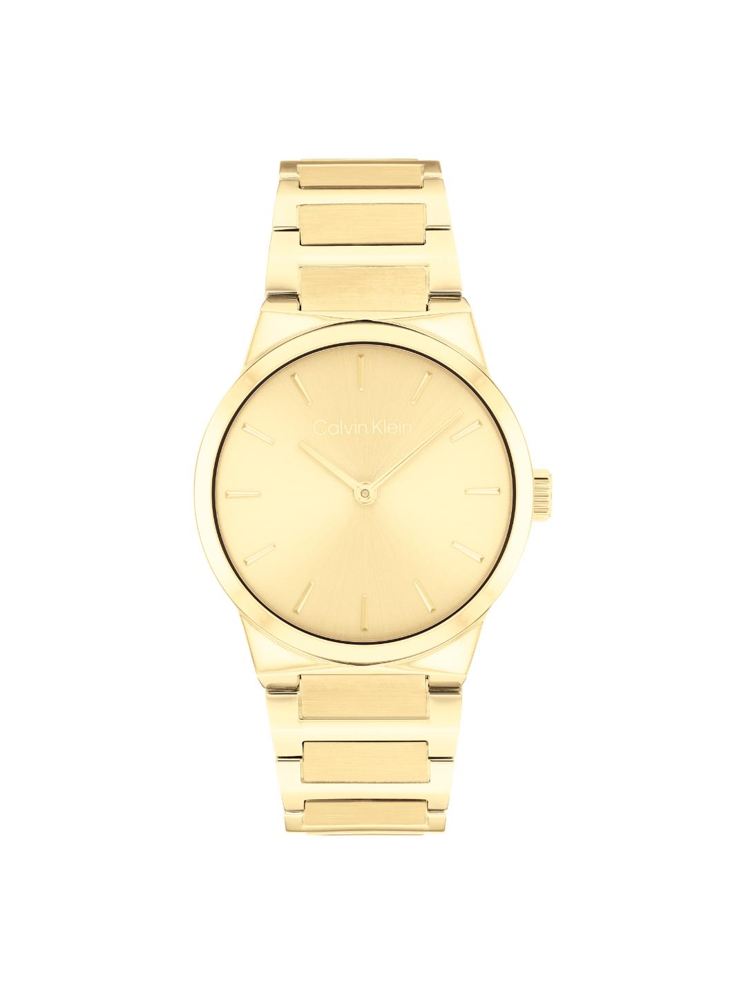 Calvin Klein Linear Elegance Gold 32 mm Dial Women Analog Watch 25100077