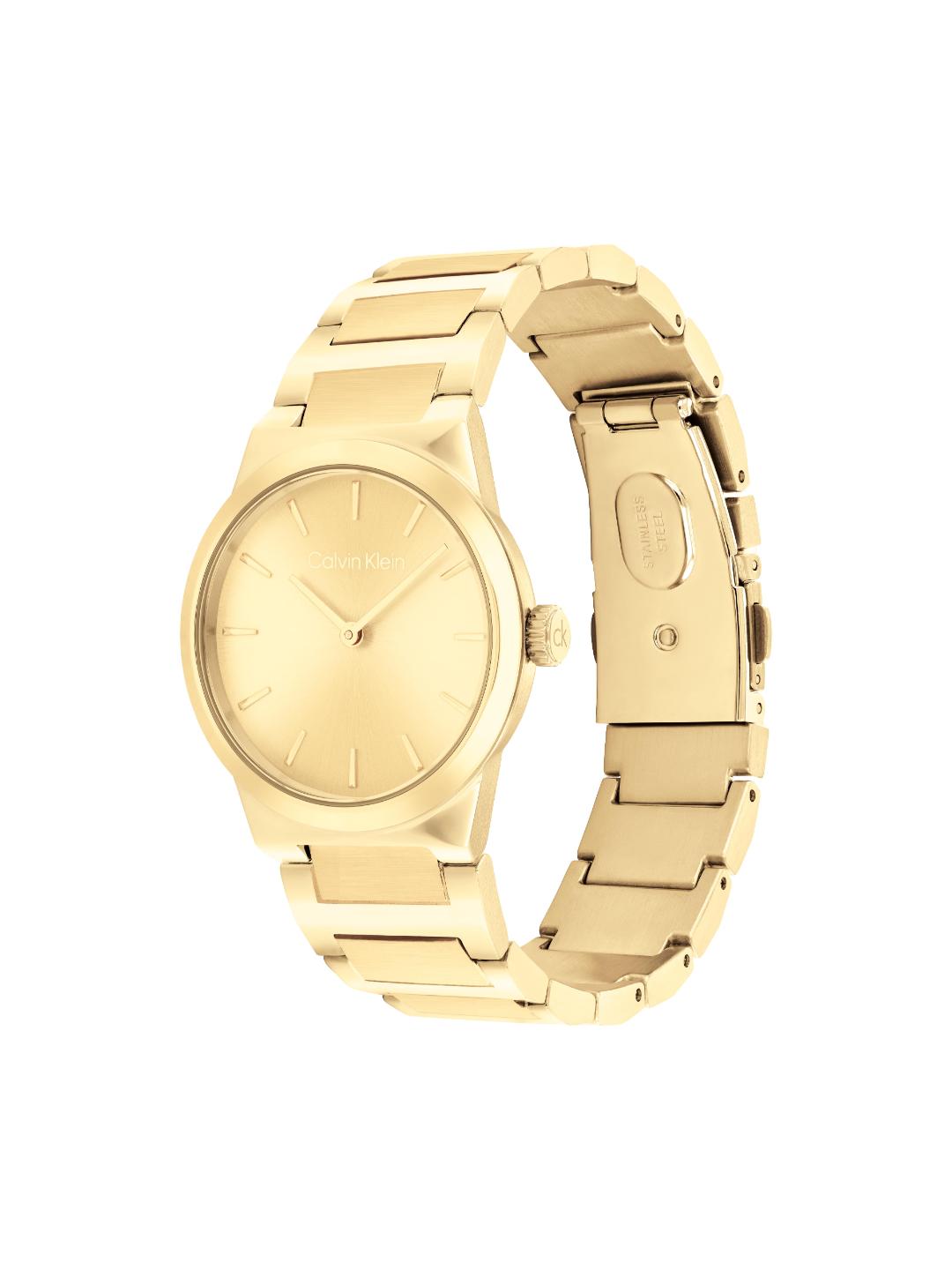 Calvin Klein Linear Elegance Gold 32 mm Dial Women Analog Watch 25100077