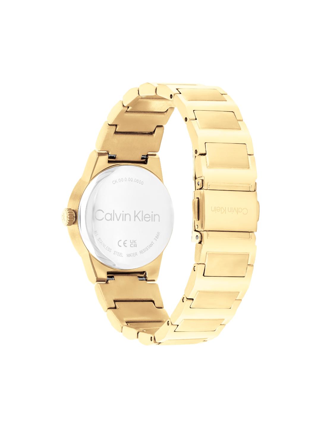 Calvin Klein Linear Elegance Gold 32 mm Dial Women Analog Watch 25100077