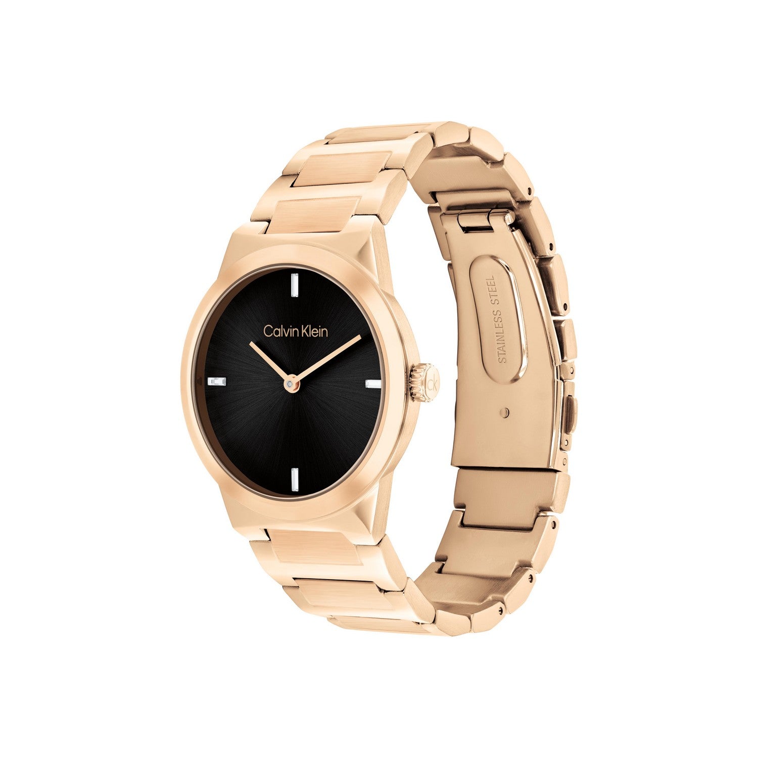 Calvin Klein CK LINEAR ELEGANCE 32 mm Black Dial Women Watch 25100086