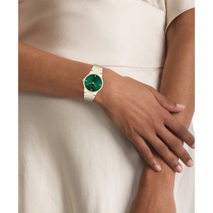 Calvin Klein CK LINEAR ELEGANCE 32 mm Green Dial Women Watch-  25100087