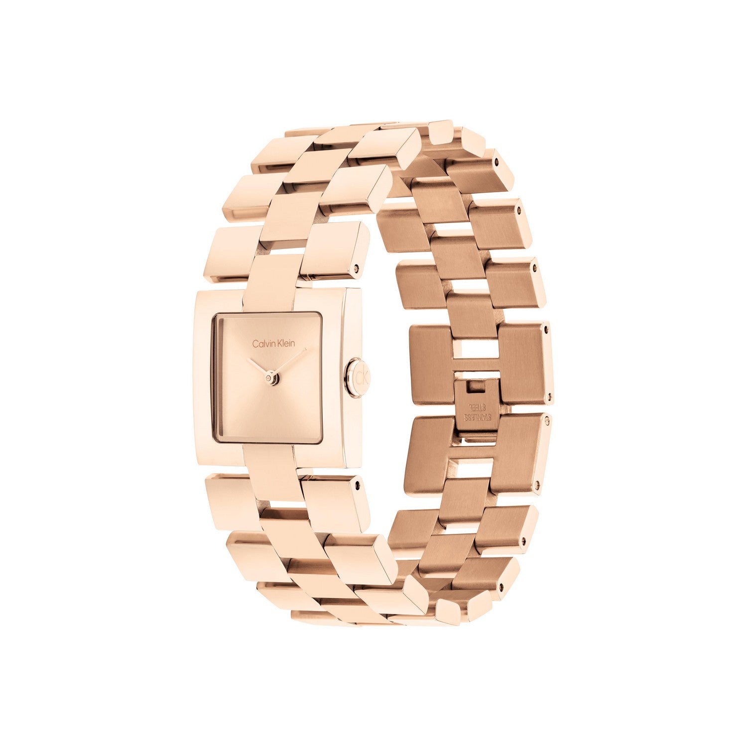 Calvin Klein CK MERIDIAN Rose 22 mm Gold Dial Women Watch 25100090