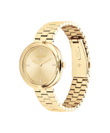 Calvin Klein TWISTED BEZEL 34 mm Gold Dial Women Watch 25100094