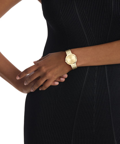 Calvin Klein TWISTED BEZEL 34 mm Gold Dial Women Watch- 25100094