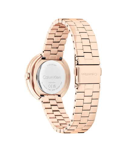 Calvin Klein TWISTED BEZEL 34 mm Gold Dial Women Watch- 25100095