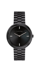 Calvin Klein TWISTED BEZEL 34 mm Black Dial Women Watch 25100096