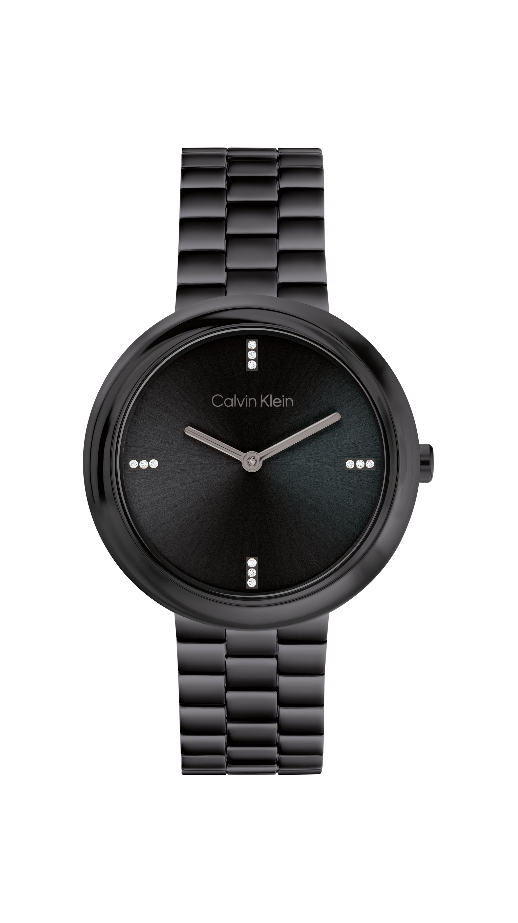 Calvin Klein TWISTED BEZEL 34 mm Black Dial Women Watch 25100096