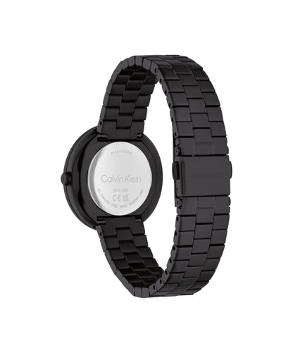 Calvin Klein TWISTED BEZEL 34 mm Black Dial Women Watch- 25100096
