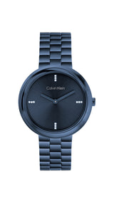 Calvin Klein TWISTED BEZEL 34 mm Blue Dial Women Watch 25100097