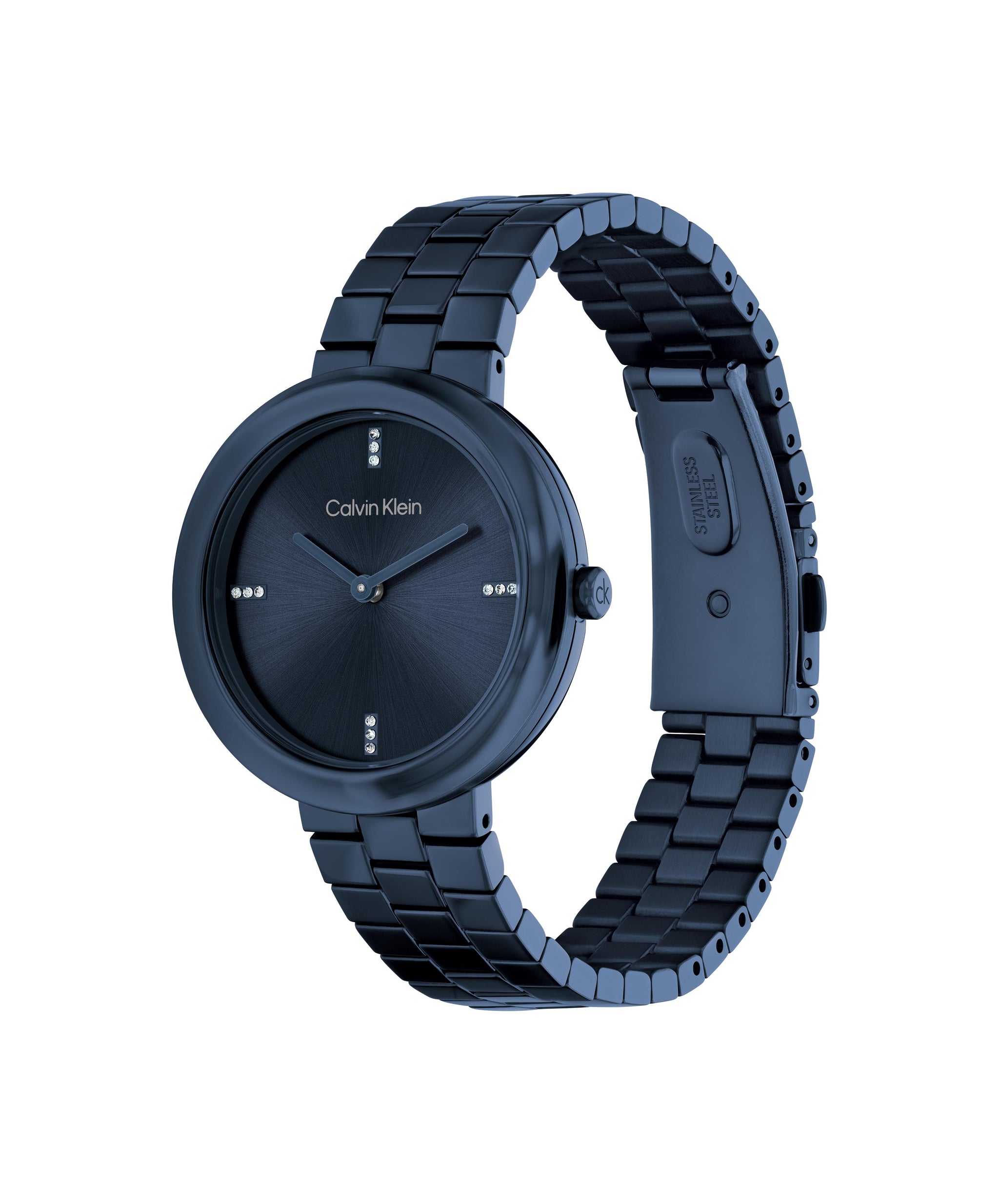 Calvin Klein TWISTED BEZEL 34 mm Blue Dial Women Watch 25100097