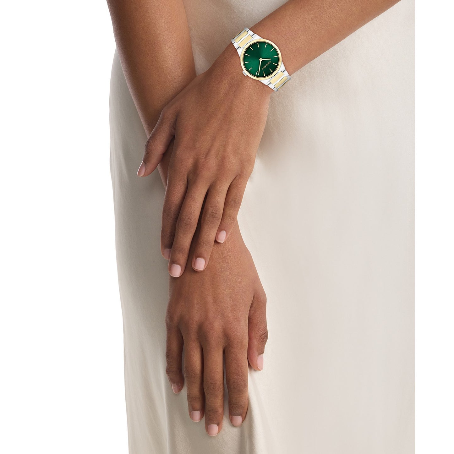 Calvin Klein CK LINEAR ELEGANCE 36 mm Green Dial Women Watch 25100114