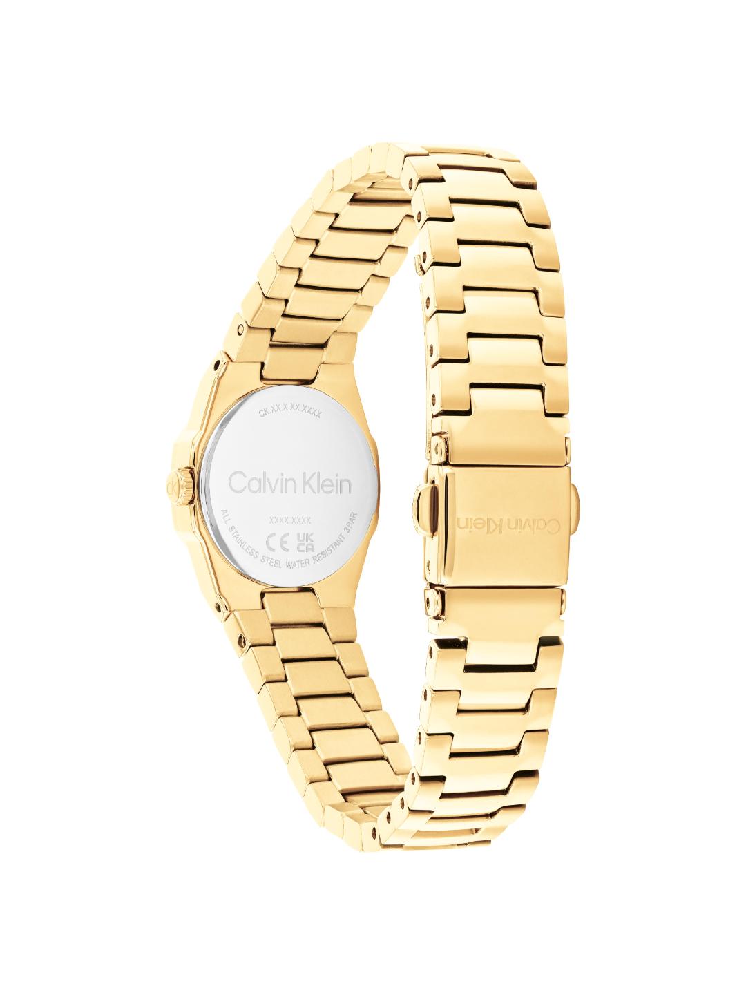 Calvin Klein Geometric Elegance Gold 23 mm Dial Women Watch 25100142